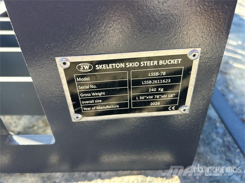JW LSSB-78 1970 mm Skeleton Skid Steer Bucket (Unu Kašike / Korpe