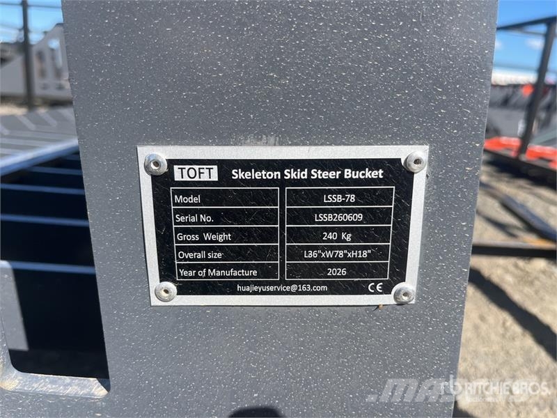JW LSSB-78 1970 mm Skeleton Skid Steer Bucket (Unu Buckets
