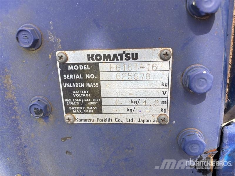 Komatsu FG18T-16 1.8 ton Forklift Інше