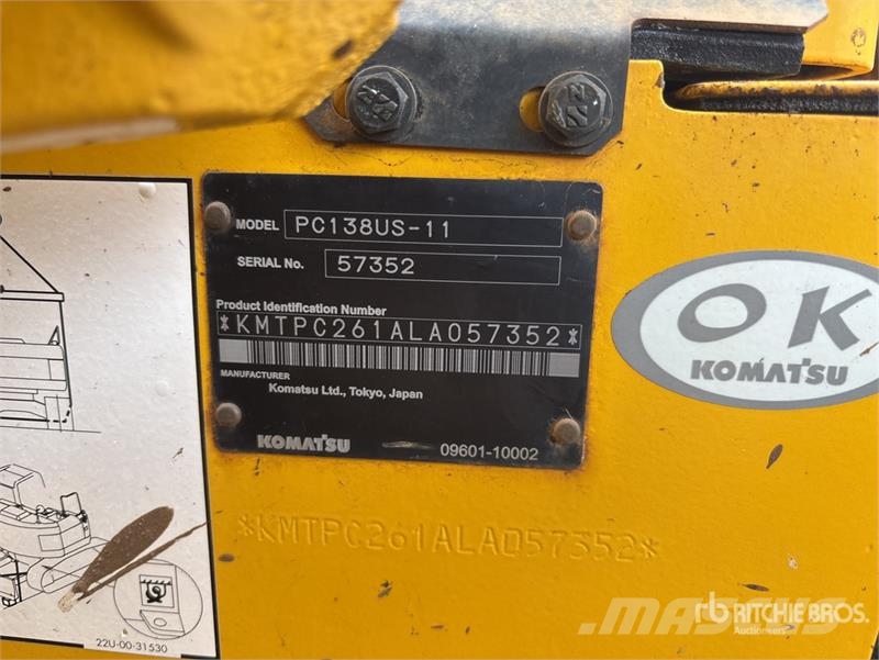 Komatsu PC 138US-11 Tracked Excavator Гусеничні екскаватори