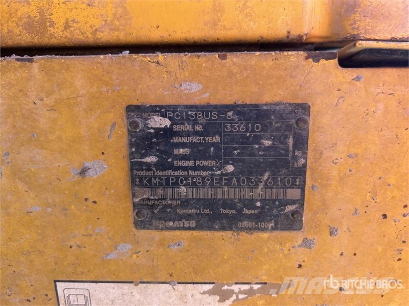 Komatsu PC138US-8 Tracked Excavator Escavatori cingolati