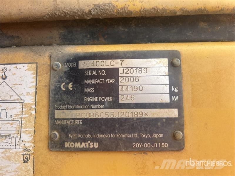 Komatsu PC400LC-7 Tracked Excavator Lánctalpas kotrók