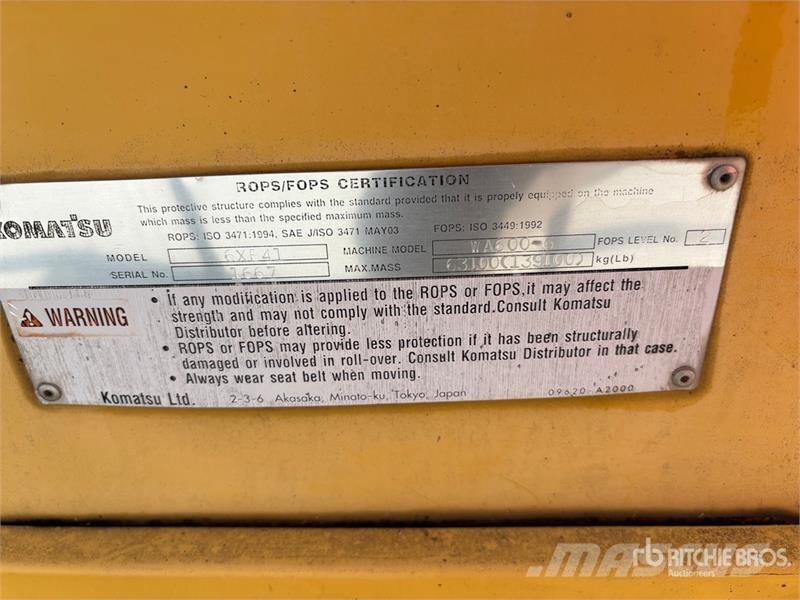 Komatsu WA600-6 Hjullastare