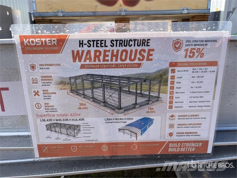 Koster L30mxW14mxH5m Framed Storage Building (Unus Other trailers