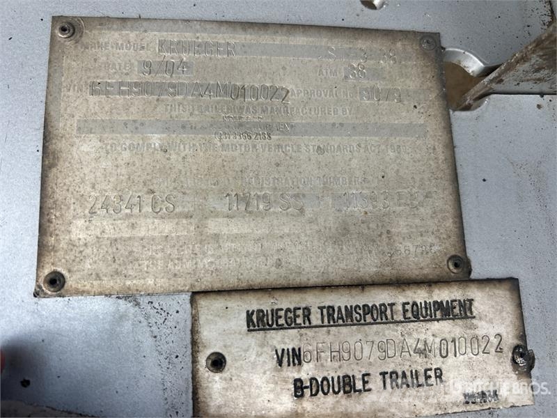 Krueger 13.2 m Tri/A Curtain Side Trailer Rimorchi centinati