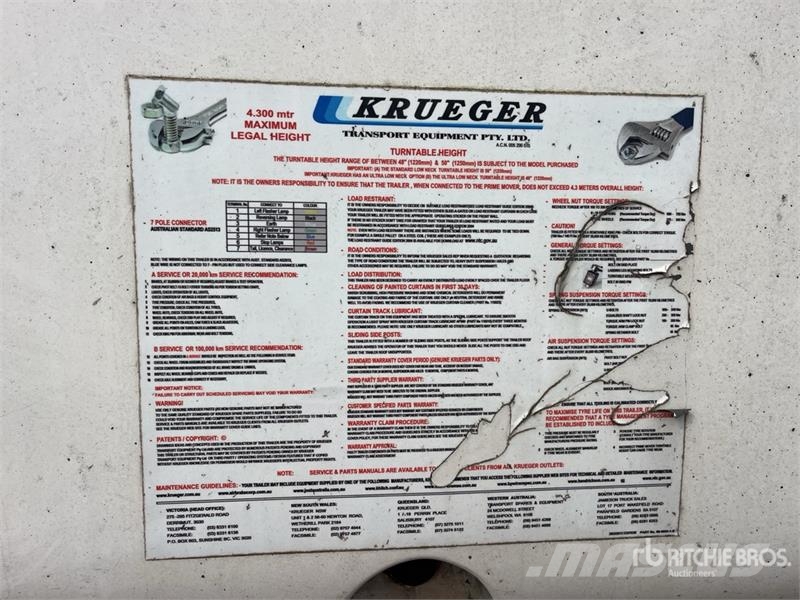 Krueger 13.3 m Tri/A Curtain Side Trailer Ponyvás pótkocsik