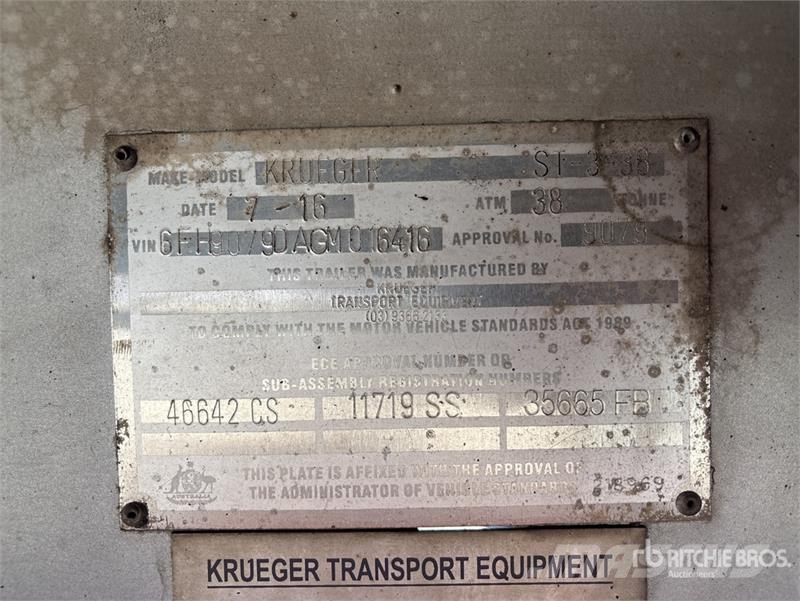 Krueger 6.4 m Tri/A B-Double Lead Curtain Side Tra Ponyvás pótkocsik