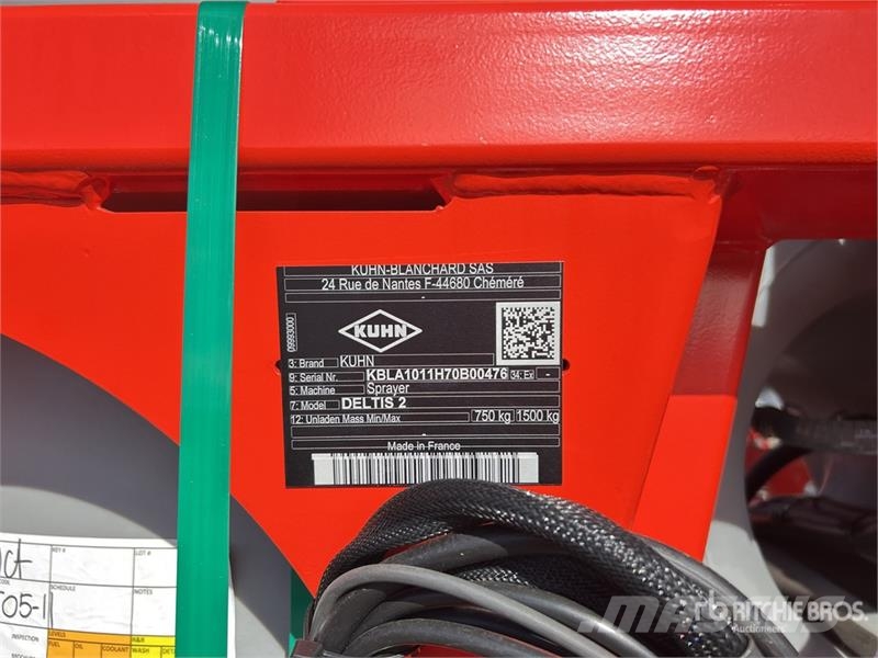 Kuhn Deltis 2 15 m 3-Point Hitch Sprayer (Unused) Irroratrici trainate