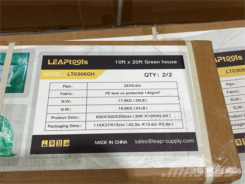 LEAPtools LT0306GH x 6.5 ft Greenhouse (Unused) Drugi deli