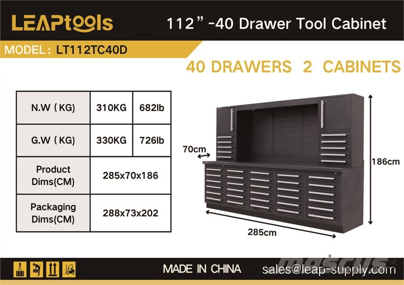 LEAPtools LT112TC40D 2850 mm 40-Drawer Workbench ( Other components