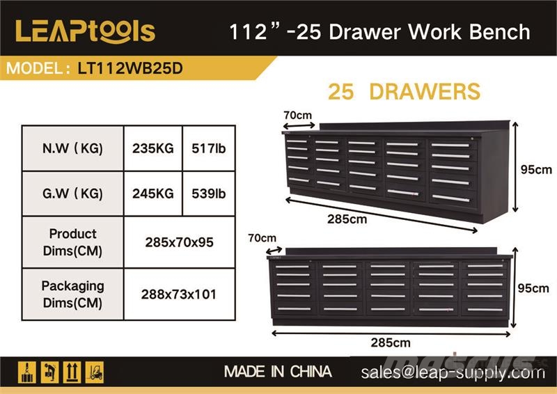 LEAPtools LT112WB25D 2850 mm 25-Drawer Workbench ( Other components
