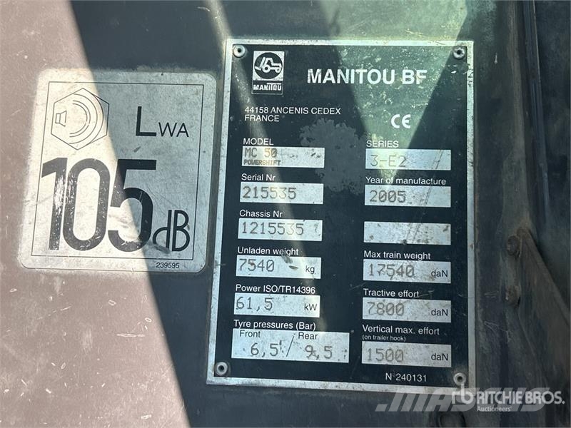 Manitou MC50-3 4x2 Rough Terrain Forklift Montacargas todo terreno