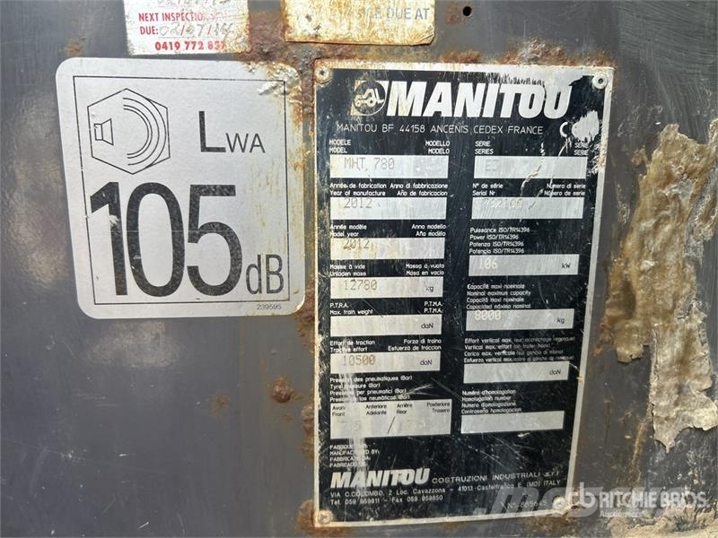 Manitou MHT780 Telehandler Teleskoplastere
