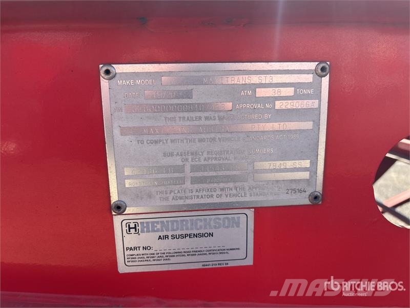 MaxiTrans 12.1 m Tri/A Container Trailer Konteinerveohaagised