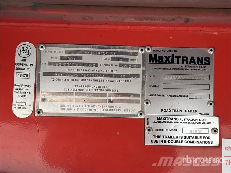 MaxiTrans 13.3 m Tri/A Step Deck Curtain Side Trailer Rimorchi centinati