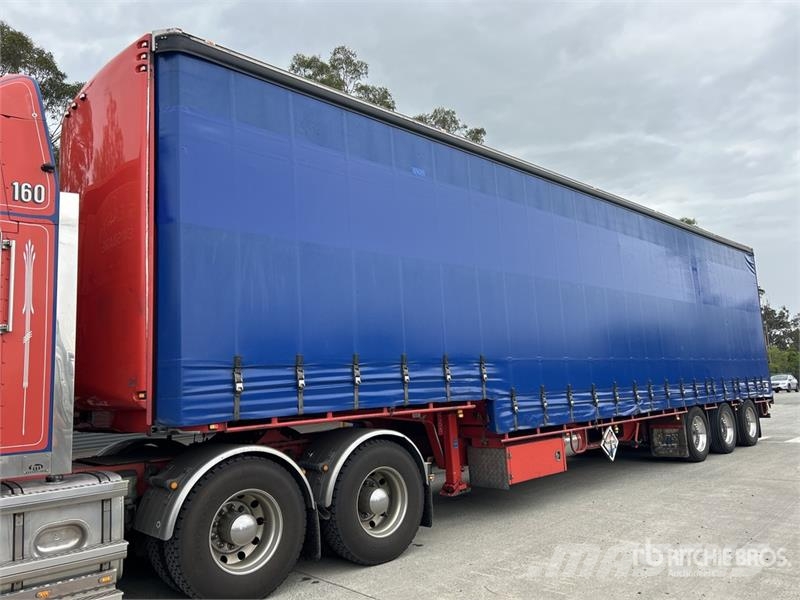 MaxiTrans 13.3 m Tri/A Step Deck Curtain Side Trailer Priekabos su tentu