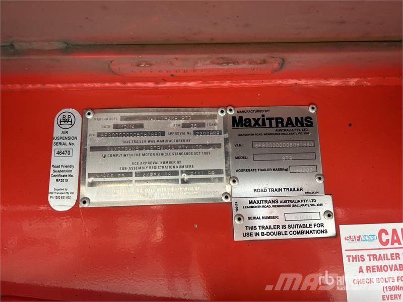 MaxiTrans 13.3 m Tri/A Step Deck Curtain Side Trailer Priekabos su tentu