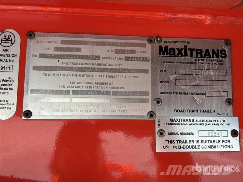 MaxiTrans 13.3 m Tri/A Step Deck Curtain Side Trailer مقطورات بغطاء جانبي