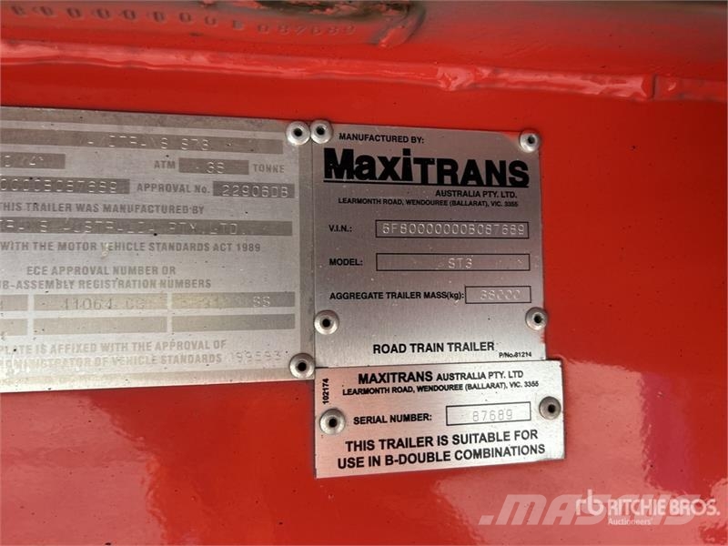MaxiTrans 13.3 m Tri/A Step Deck Curtain Side Trailer 侧帘拖车