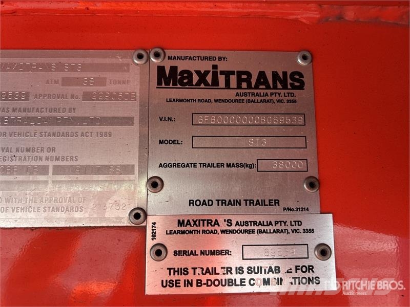 MaxiTrans 7.3 m Tri/A B-Double Lead Step Deck Curtain Side T Rimorchi centinati