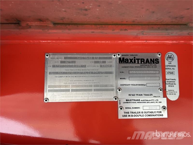 MaxiTrans 7.4 m Tri/A B-Double Lead Curtain Side Trailer Przyczepy firanki