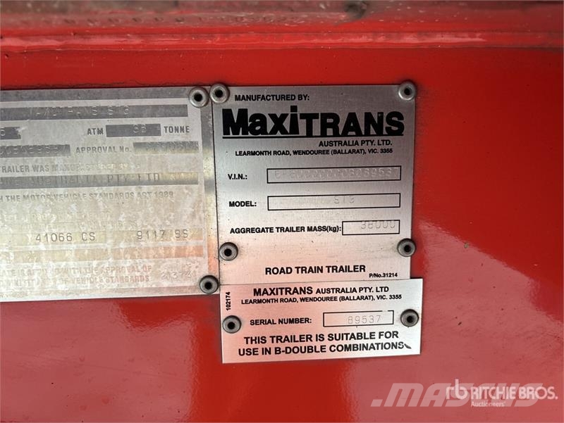 MaxiTrans 7.4 m Tri/A B-Double Lead Curtain Side Trailer Тентовані причепи