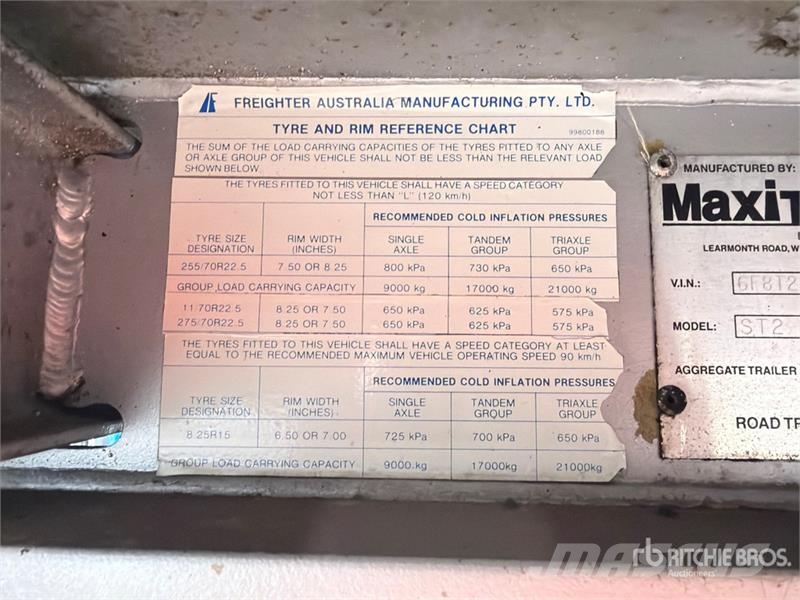 MaxiTrans 8.2 m Tri/A B-Double Lead Step Deck Curtain Side T Ponyvás pótkocsik