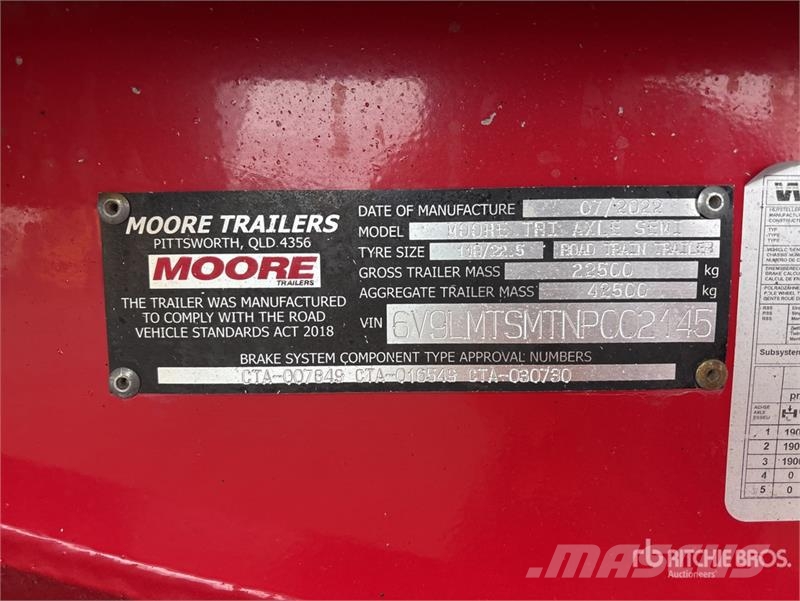 Moore 10 m Tri/A Step Deck End Dump Trailer Tipphengere