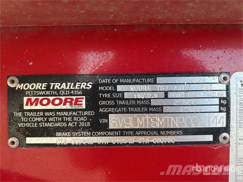 Moore 10 m Tri/A Step Deck End Dump Trailer ダンプトレーラー