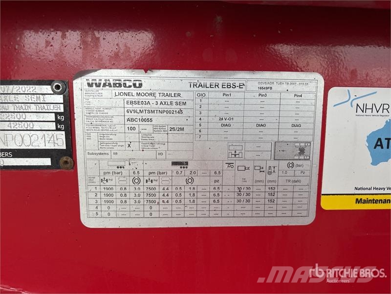 Moore 10 m Tri/A Step Deck End Dump Trailer Tipphengere