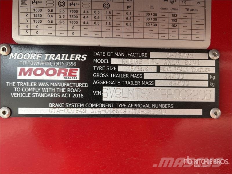Moore 6.45 m Tri/A B-Double Lead End Dump Trailer Самоскиди