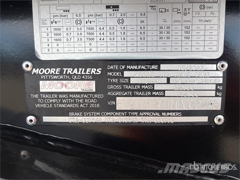 Moore 6.9 m Tri/A B-Double Lead End Dump Trailer Anhænger med tip