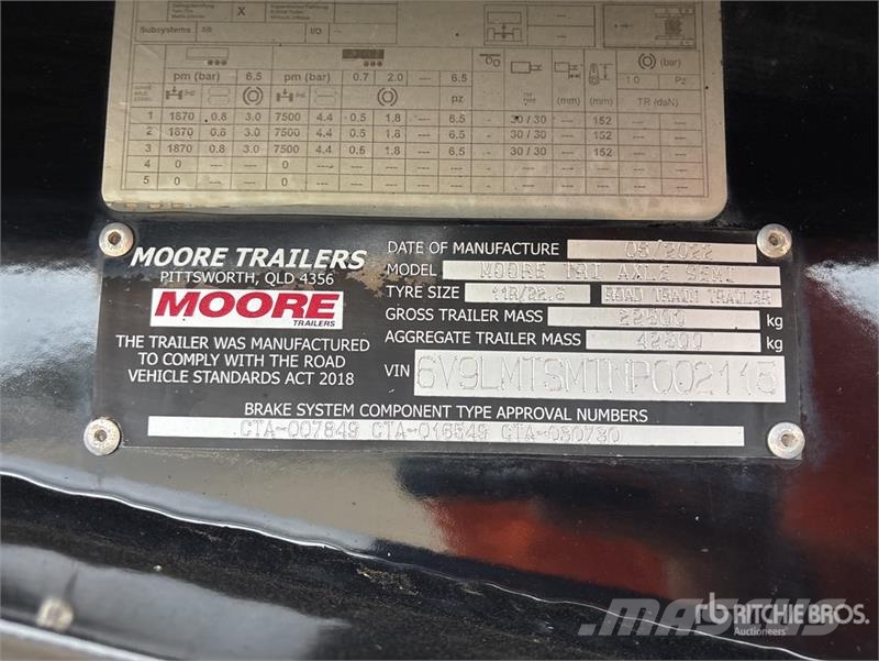 Moore 9.8 m Tri/A End Dump Trailer Tipphengere