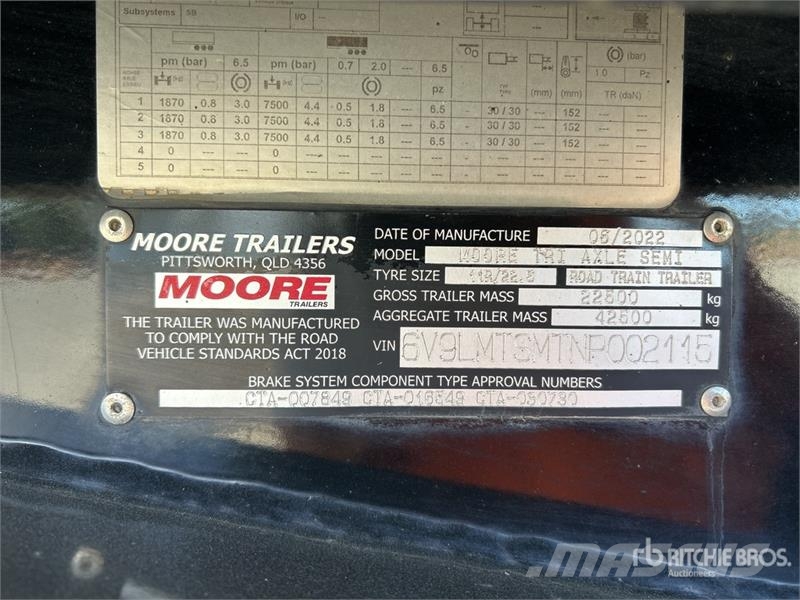 Moore 9.8 m Tri/A End Dump Trailer 自卸拖车