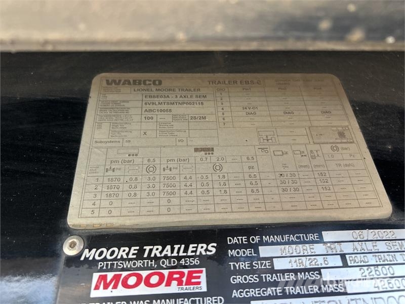 Moore 9.8 m Tri/A End Dump Trailer 自卸拖车