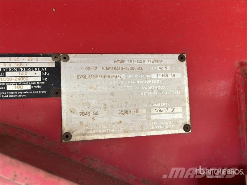 Moore Trailers 7.2 m Tri/A B-Double Lead Flatbed T Flatbed/Dropside trailers