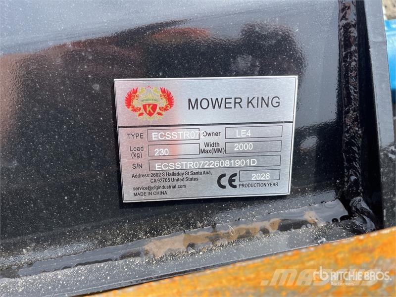Mower King ECSSTR072 1750 mm Skid Steer Tiller (Un 动力旋转耙