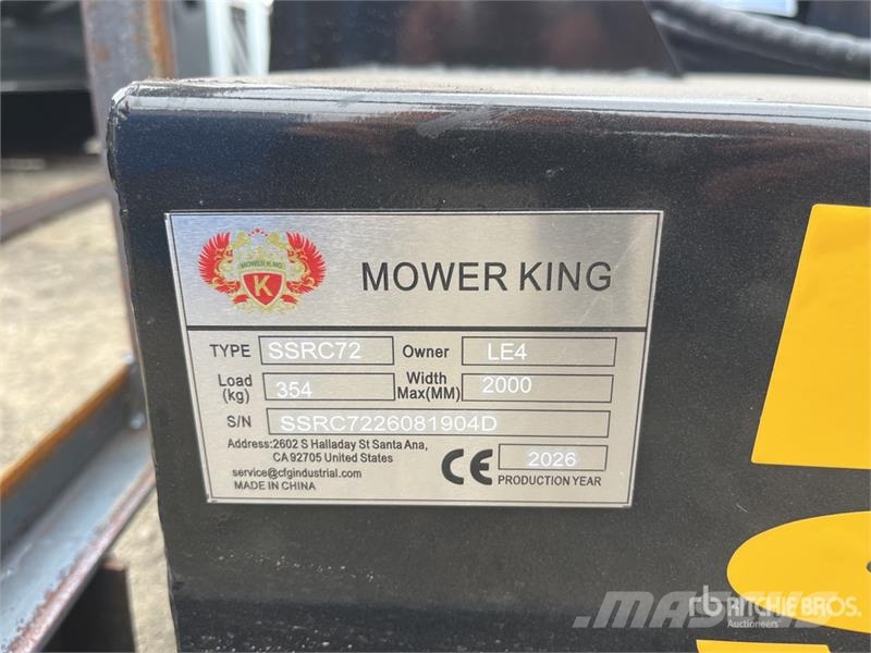 Mower King SSRC72 2000 mm Skid Steer Brush Cutter Kosilice sa postoljem za vuču