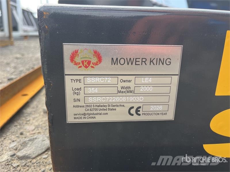 Mower King SSRC72 2000 mm Skid Steer Brush Cutter Kosilice sa postoljem za vuču