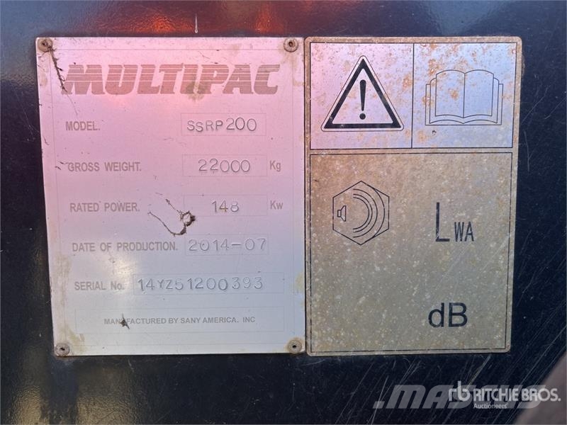 Multipac SSRP200 Padfoot Drum Compactor Valjci sa jednim bubnjem
