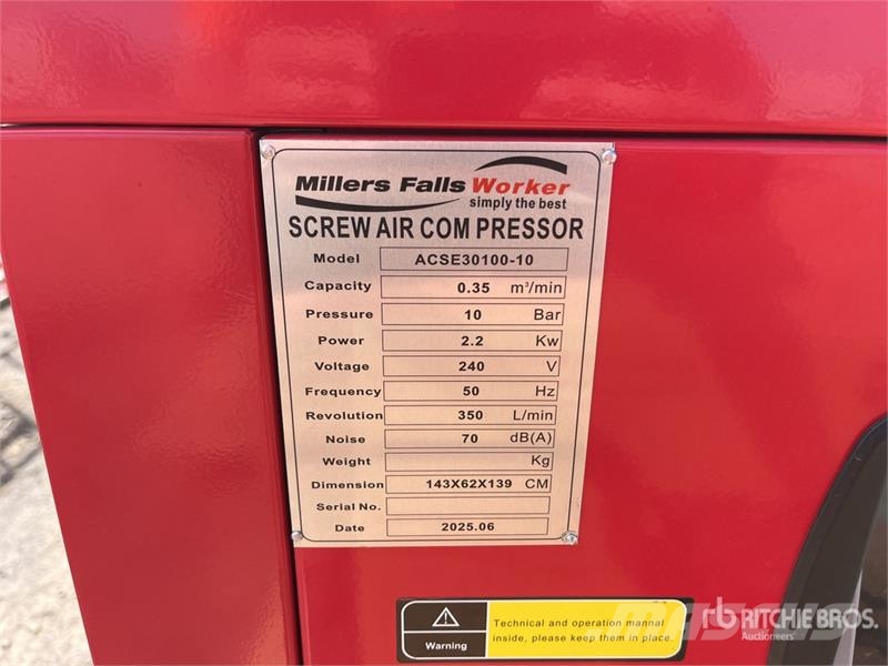 MultiQuip ACSE30100-10 Skid-Mounted Electric 100 L Screw Air Kompressoren