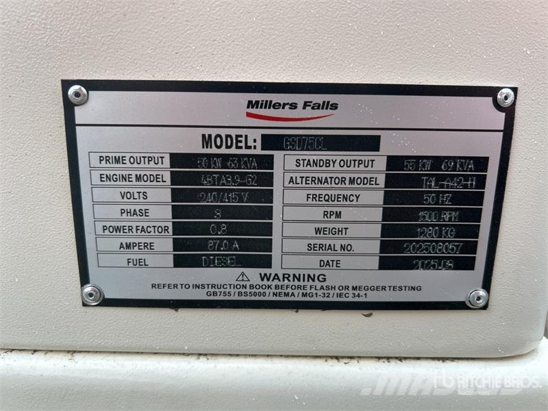 MultiQuip GSD75CL 63 kVA Skid-Mounted Diesel Generator Set ( Generatori diesel