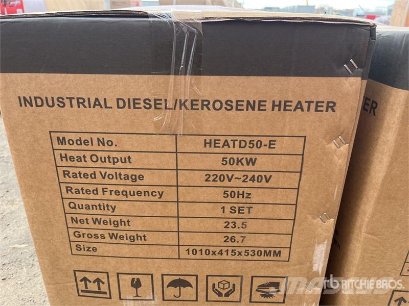 MultiQuip of (2) Multiquip HEATD50-E 50 KW Diesel Space Heat Verhittings en ontdooi apparatuur