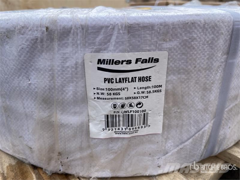 MultiQuip QWLF100100 4 In. 100 M PVC Layflat Water Hose (Unu Accessoires pour centrale à béton