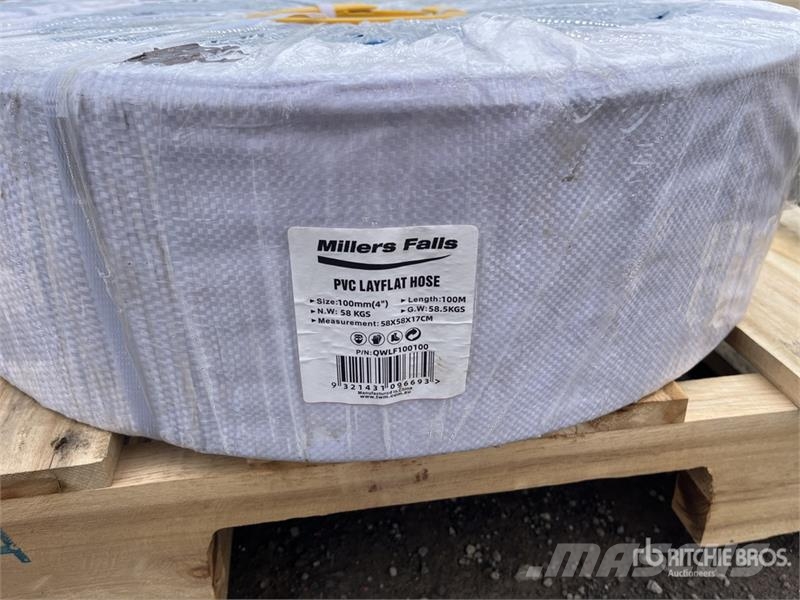 MultiQuip QWLF100100 4 In. 100 M PVC Layflat Water Hose (Unu ملحقات خرسانة