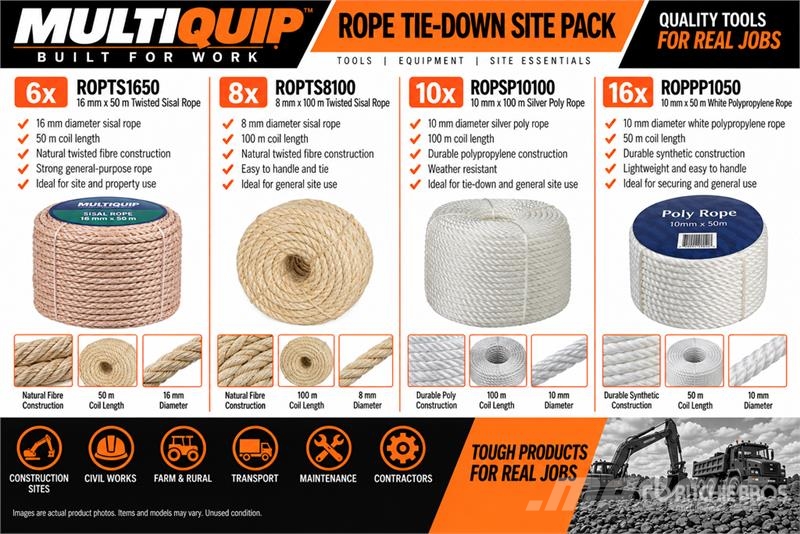 MultiQuip Rope Tie-Down Site Pack (Unused) Ostale komponente