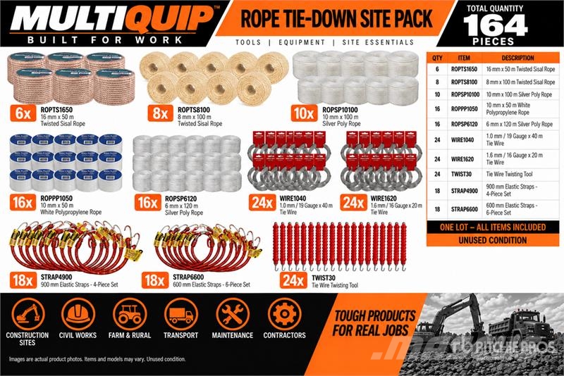 MultiQuip Rope Tie-Down Site Pack (Unused) Ostale komponente