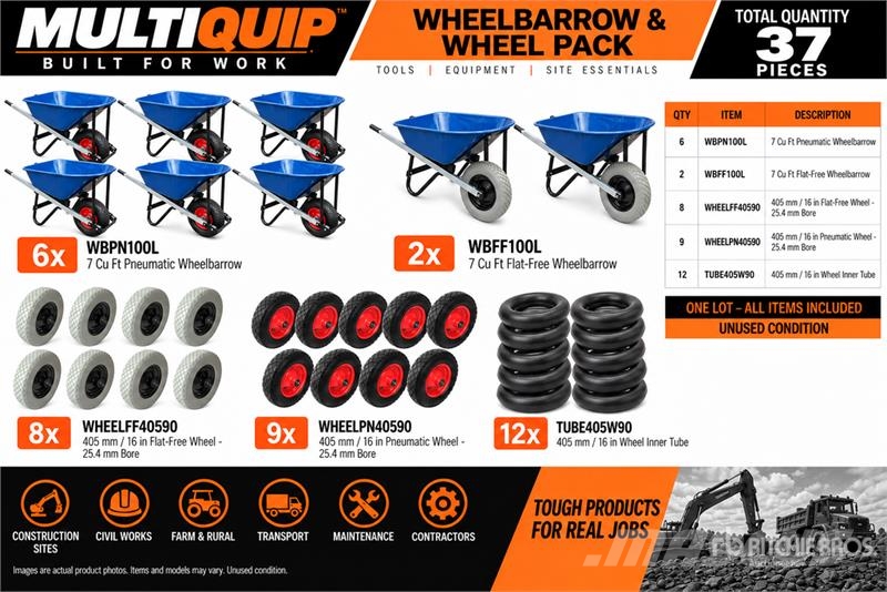 MultiQuip Wheelbarrow & Wheel Pack (Unused) Ostale komponente