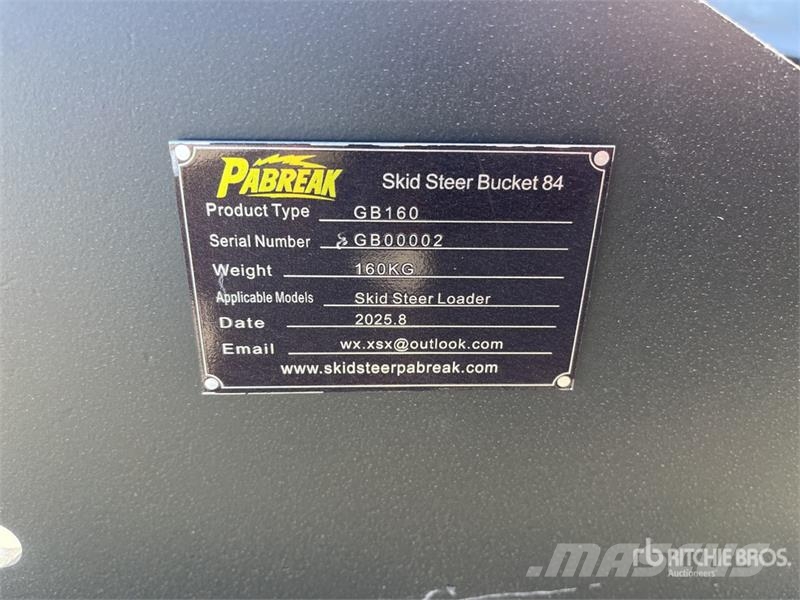 PABREAK GB160 2130 mm Skid Steer Bucket (Unused) Skovle