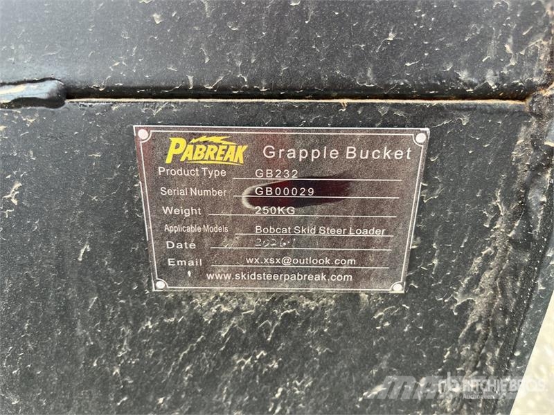 PABREAK GB232 2010 mm Skid Steer Grapple Bucket (U Grapples